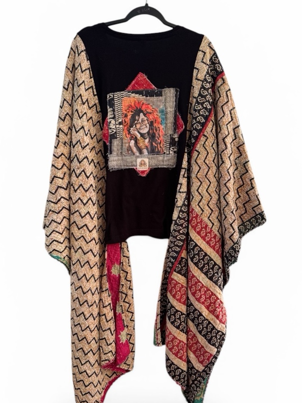 JANIS JOPLIN Band T  Boho Kantha Pockets Handmade One of a Kind One Size Belt - Picture 4 of 7